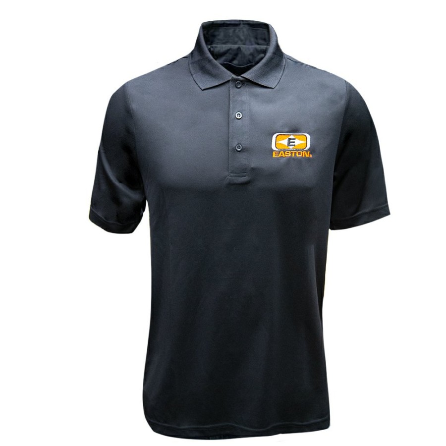 Clothing & Apparel Easton Archery | Stacked Logo Polo Black & Orange