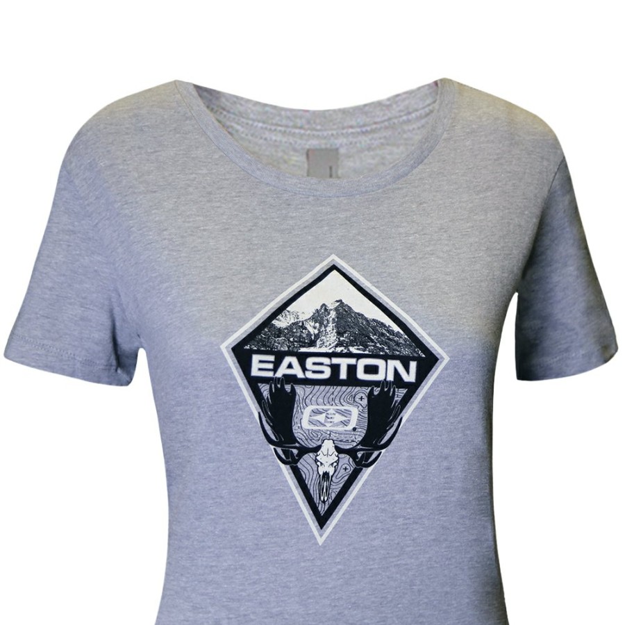 Clothing & Apparel Easton Archery | Mountain Moose Skull Tee Grey Women'S